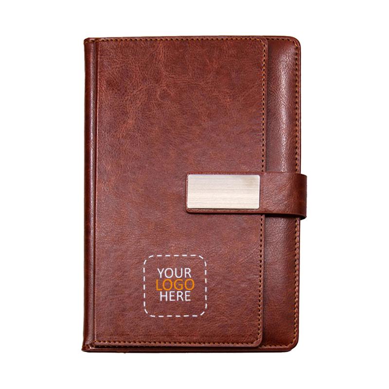 Red -Premium Quality Soft Thermal PU Notebook With Card Slots With Logo